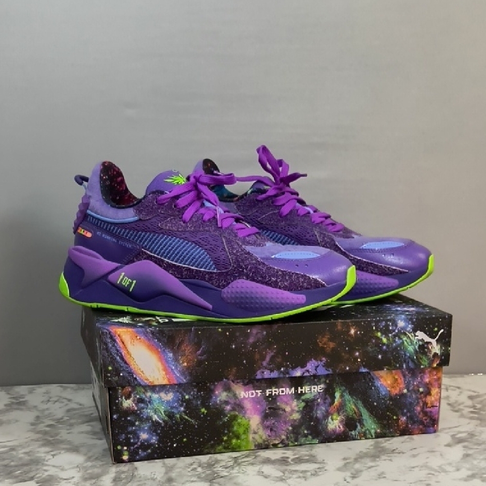 Puma Men's RS-X Galaxy Melo Purple/Green Sneakers , Size 9.5 , With Box